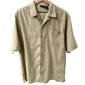 OP Men's Tan Button Down Shirt‎ L